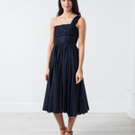 One Shoulder Dress in Navy