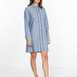 Chambray Shirtdress in Blue