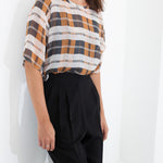 Contrast Cuff Pant in Black