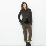 Sueded Cotton Pant in Khaki