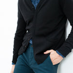 Hidden Placket Cardigan in Black