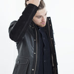 Prince Leather Field Jacket in Meteor