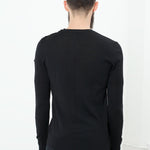 Button Shoulder Pullover in Black