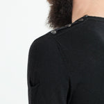 Button Shoulder Pullover in Black