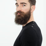 Button Shoulder Pullover in Black