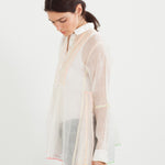 Sheer Rainbow Blouse in White