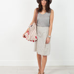 Woven Oversized Tote in Red Stripe