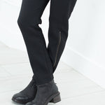 Side Zip Slim Pant in Black