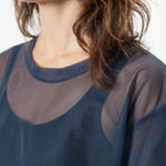 Mesh Over Tee in Navy