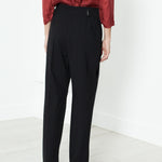 Pleated Waistband Trouser in Black