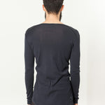 Cotton Henley in Blue Grey