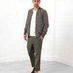 Leather Bomber Jacket in Dust