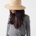 Wrapped Up Hat in Straw/White