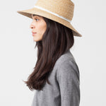 Wrapped Up Hat in Straw/White