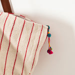 Woven Oversized Tote in Red Stripe