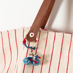 Woven Oversized Tote in Red Stripe