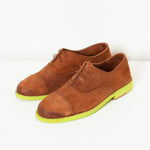 Suede Oxford in Natural/Lime