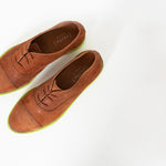 Suede Oxford in Natural/Lime