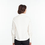 Trim Collar Poplin Blouse in Off White
